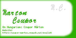 marton csupor business card